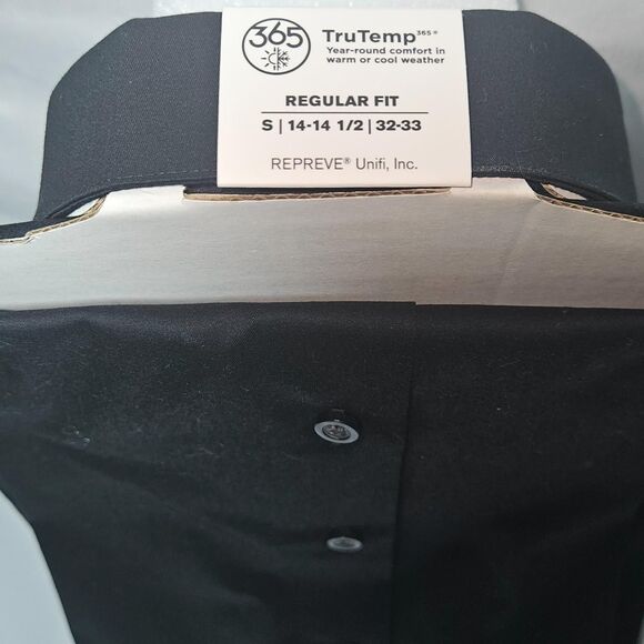 Alfani ALFATECH Black Stretch Dress Shirt | Men’s Small - Picture 3 of 4